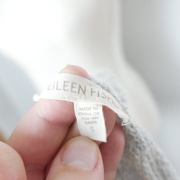 Eileen Fisher Grey Short Sleeve Lightweight LinenOpen Cardigan Sweater Small - Picture 4 of 12